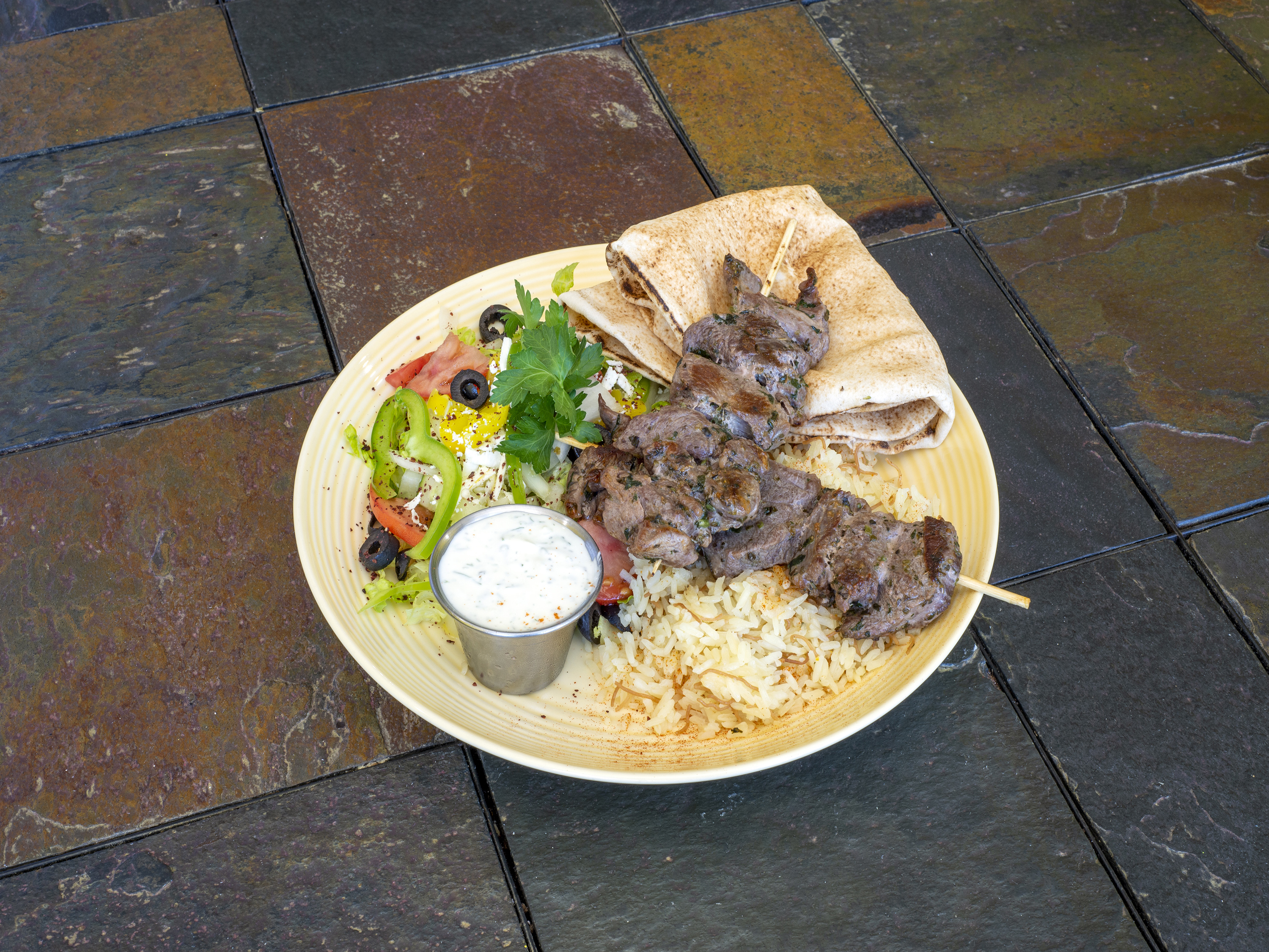 Order Beef Shish Kebab Platter food online from Chicago Style Gyro store, Grand Rapids on bringmethat.com