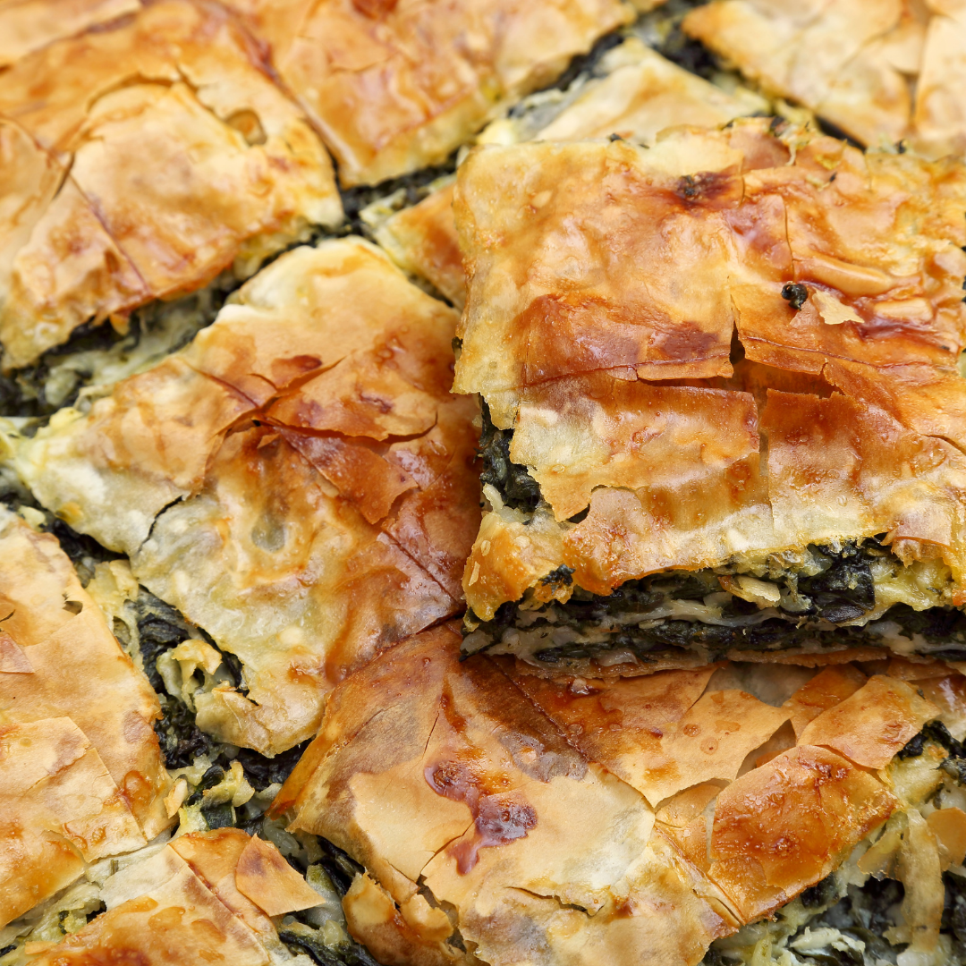 Order Spanakopita - Spinach Pie food online from Gyro Jimmys store, Carle Place on bringmethat.com