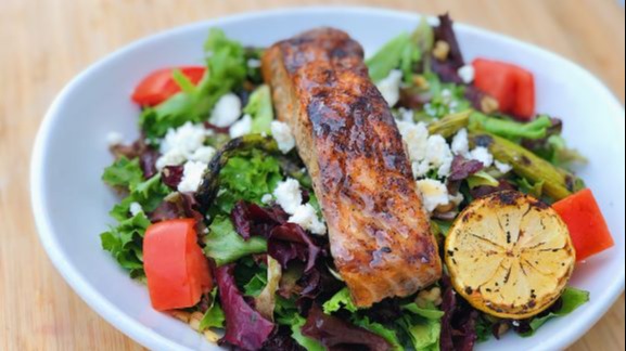 Order Salmon Asparagus Salad (5 oz) food online from Sedona Taphouse store, lexington on bringmethat.com