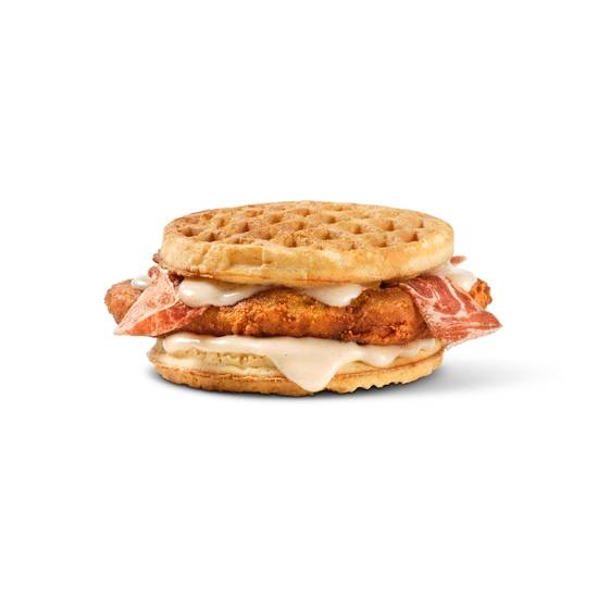 Order 'Chicken' & Waffle Sandwich food online from Plant Power Fast Food store, Encinitas on bringmethat.com