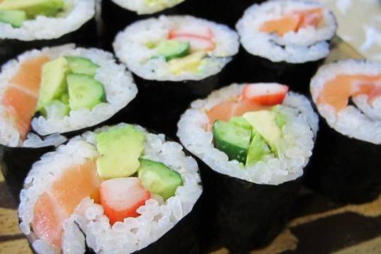 Order Salmon Avocado Roll food online from Wu's Garden store, Upper Leacock on bringmethat.com