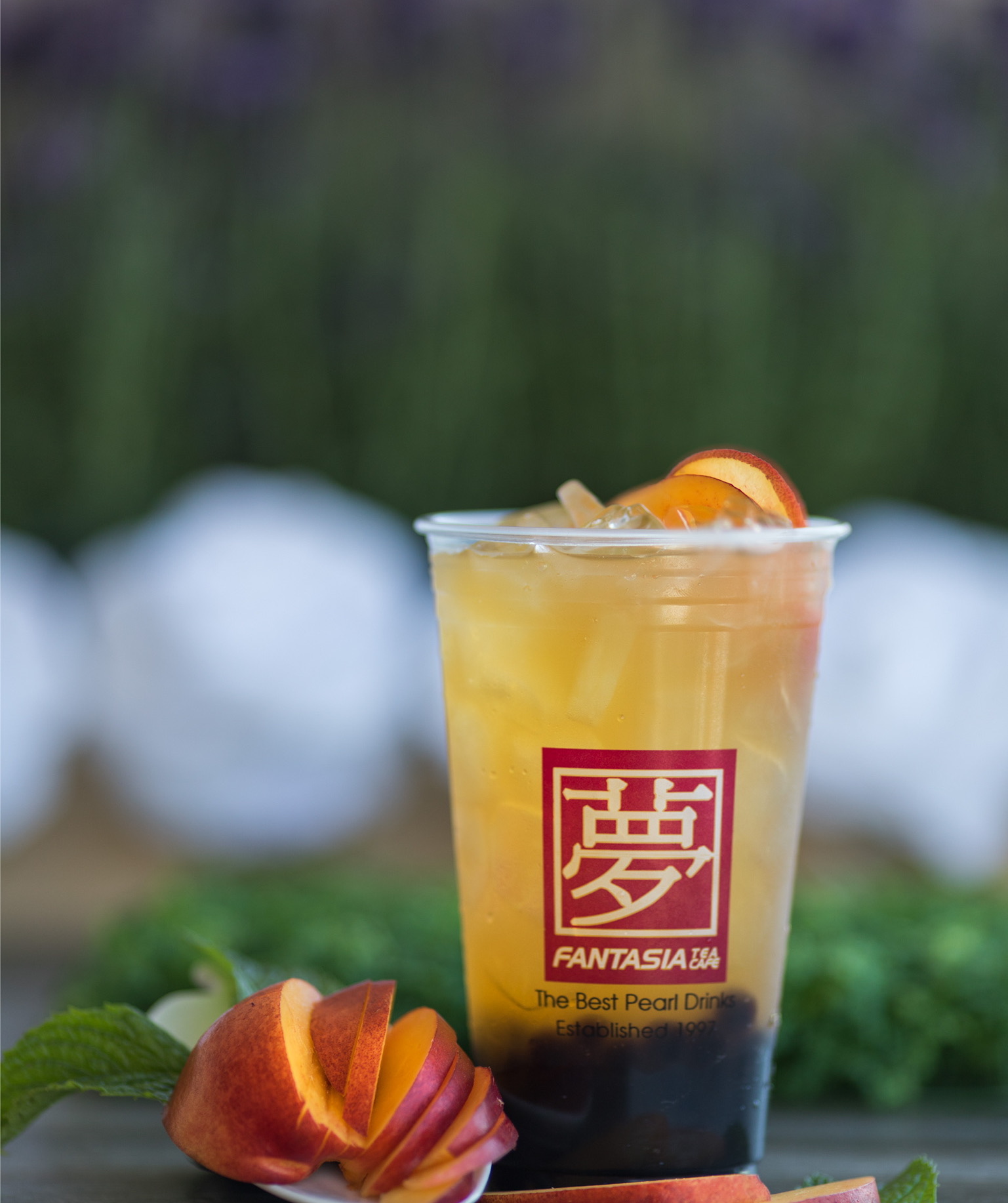 Order Peach Green Tea food online from Fantasia Coffee & Tea store, Santa Clara on bringmethat.com