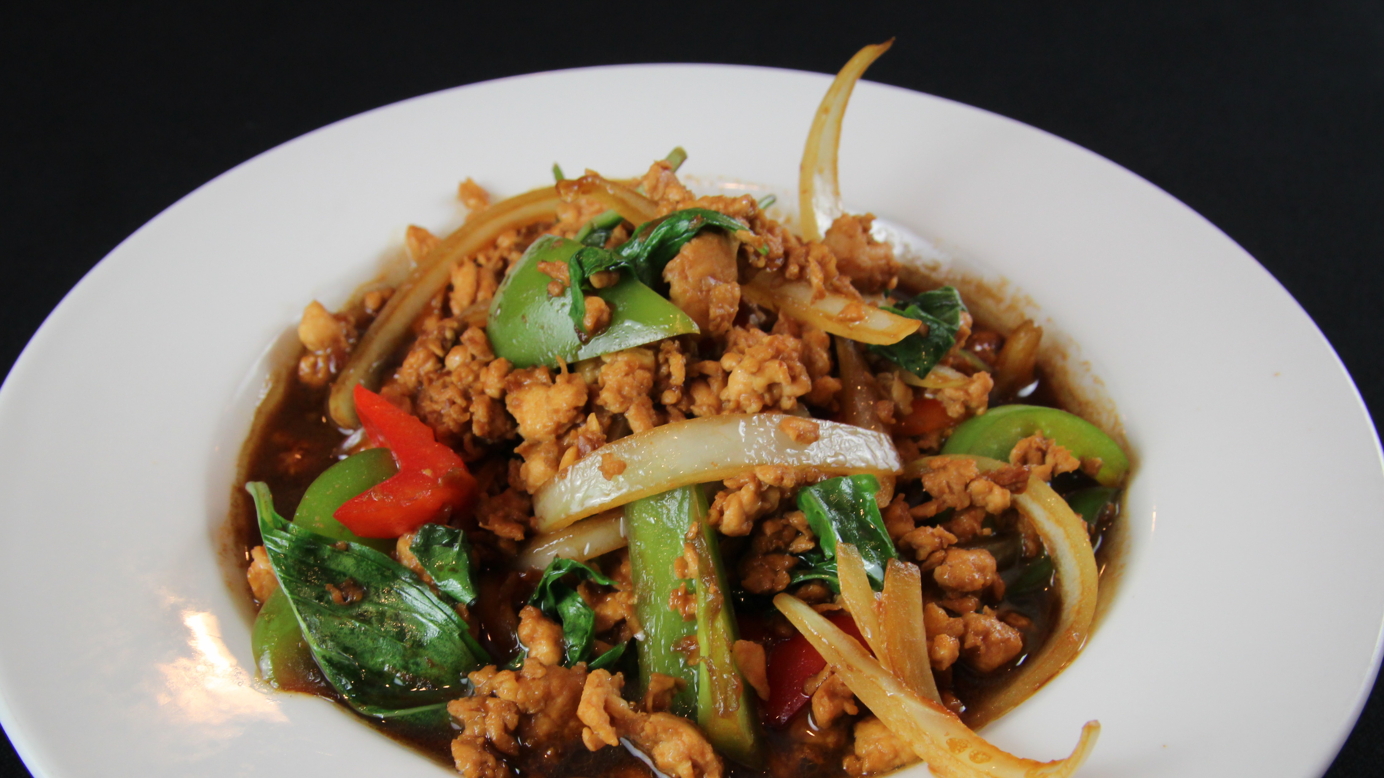 Order Pad Ka Praw food online from Basil Thai Cafe store, Columbus on bringmethat.com