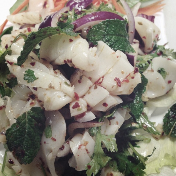 Order Squid Salad food online from Chao Doi Thai Restaurant store, Pasadena on bringmethat.com