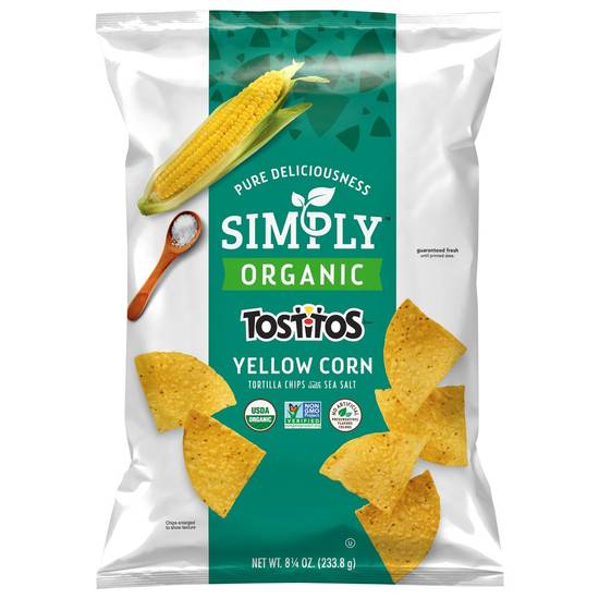 Order Tostitos Simply Organic Tortilla Yellow Corn With Sea Salt Chips (8.25 oz) food online from Rite Aid store, Eugene on bringmethat.com