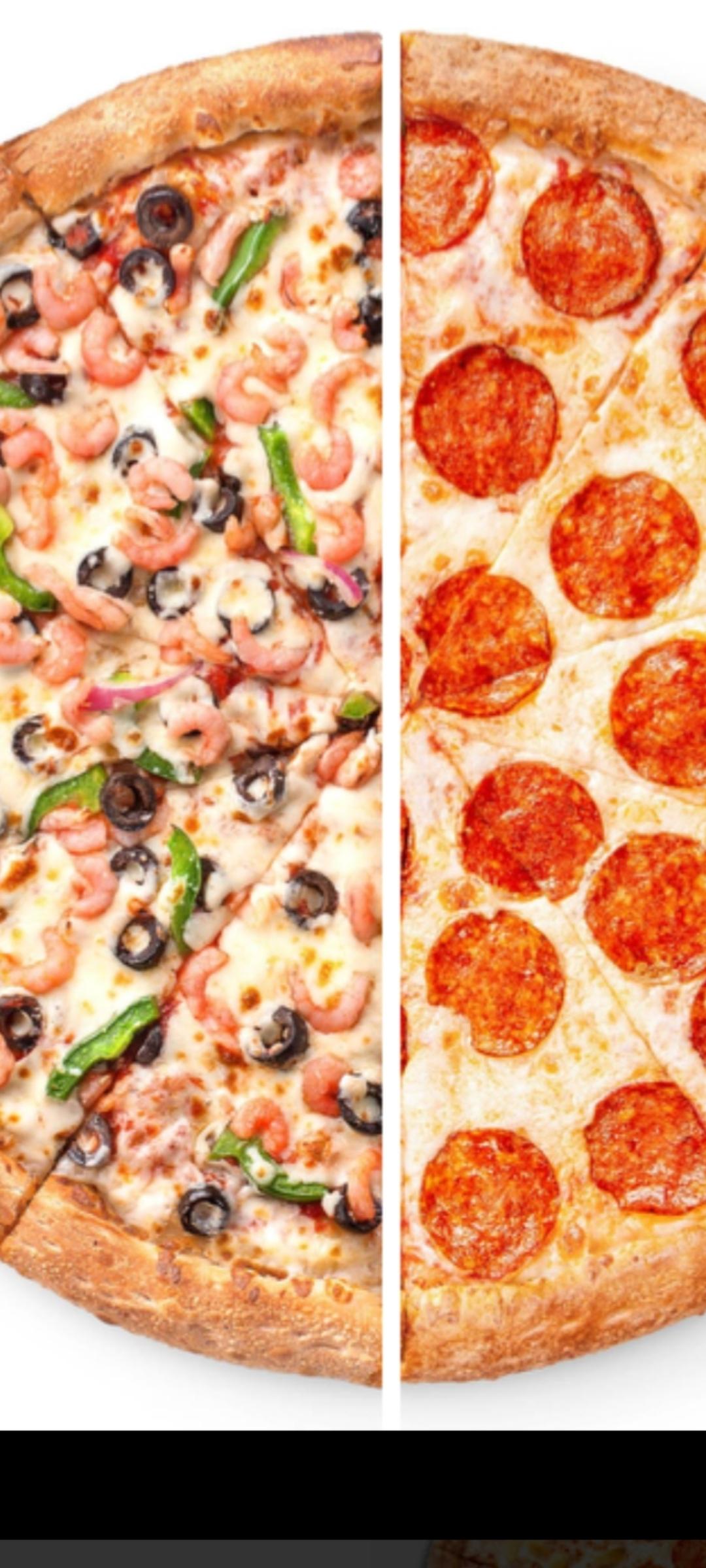 Order 16" X Large Specialty Half & Half 10 slices food online from Fat Tomato Pizza store, Rancho Palos Verdes on bringmethat.com