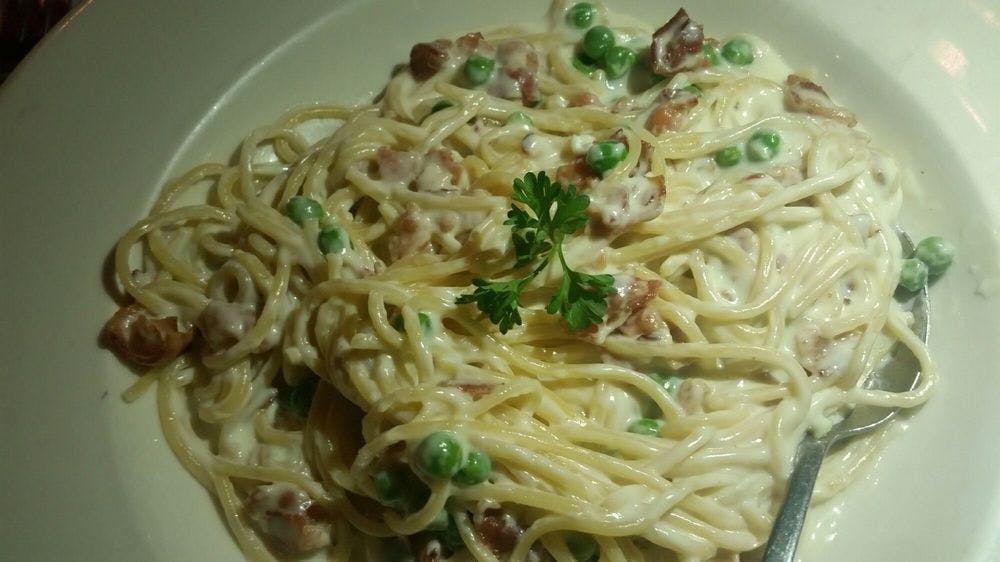 Order Spaghetti Carbonara - Pasta food online from Tuccis Cucina Italiana store, Salt Lake City on bringmethat.com