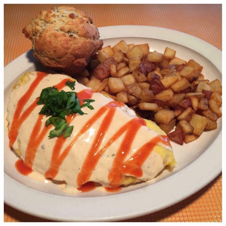 Order Buffalo Chicken Omelet food online from Wild Eggs store, Louisville on bringmethat.com