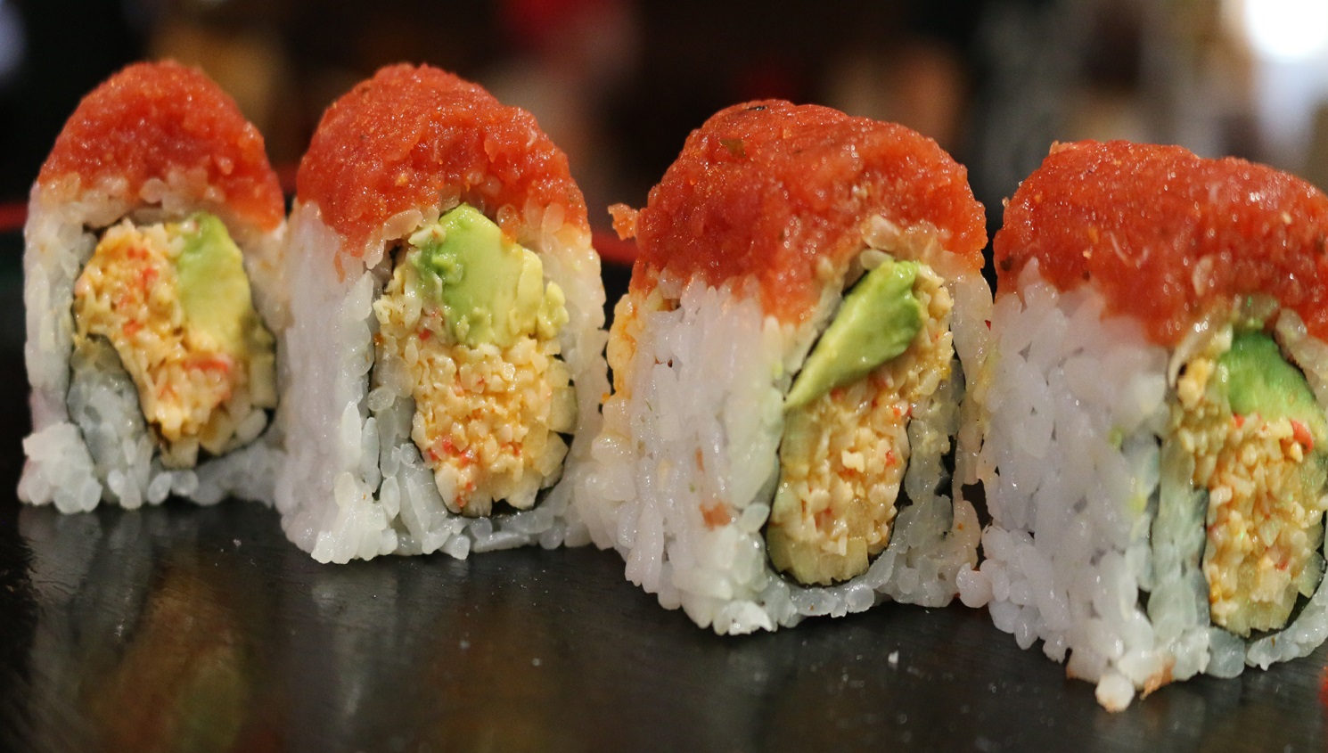 Order Red Dragon Roll food online from Kaze Sushi & Hibachi store, Mesquite on bringmethat.com
