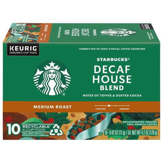 Order Starbucks Medium Roast Decaf House Blend Coffee K-Cup Pods, 10 CT food online from Cvs store, ALISO VIEJO on bringmethat.com