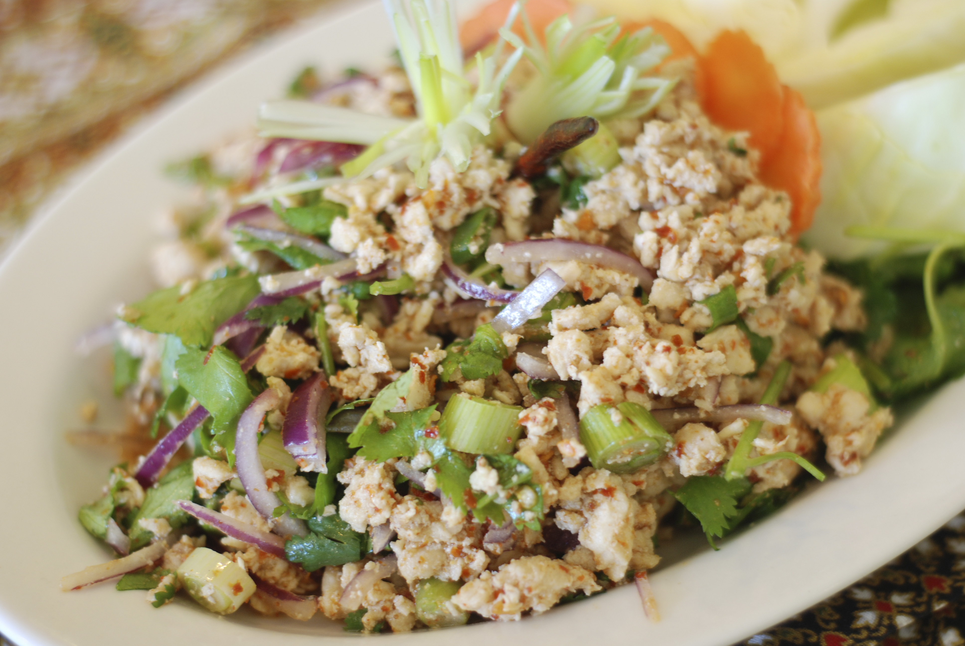 Order Chicken Larb food online from Thai Fiesta Cafe store, Paramount on bringmethat.com