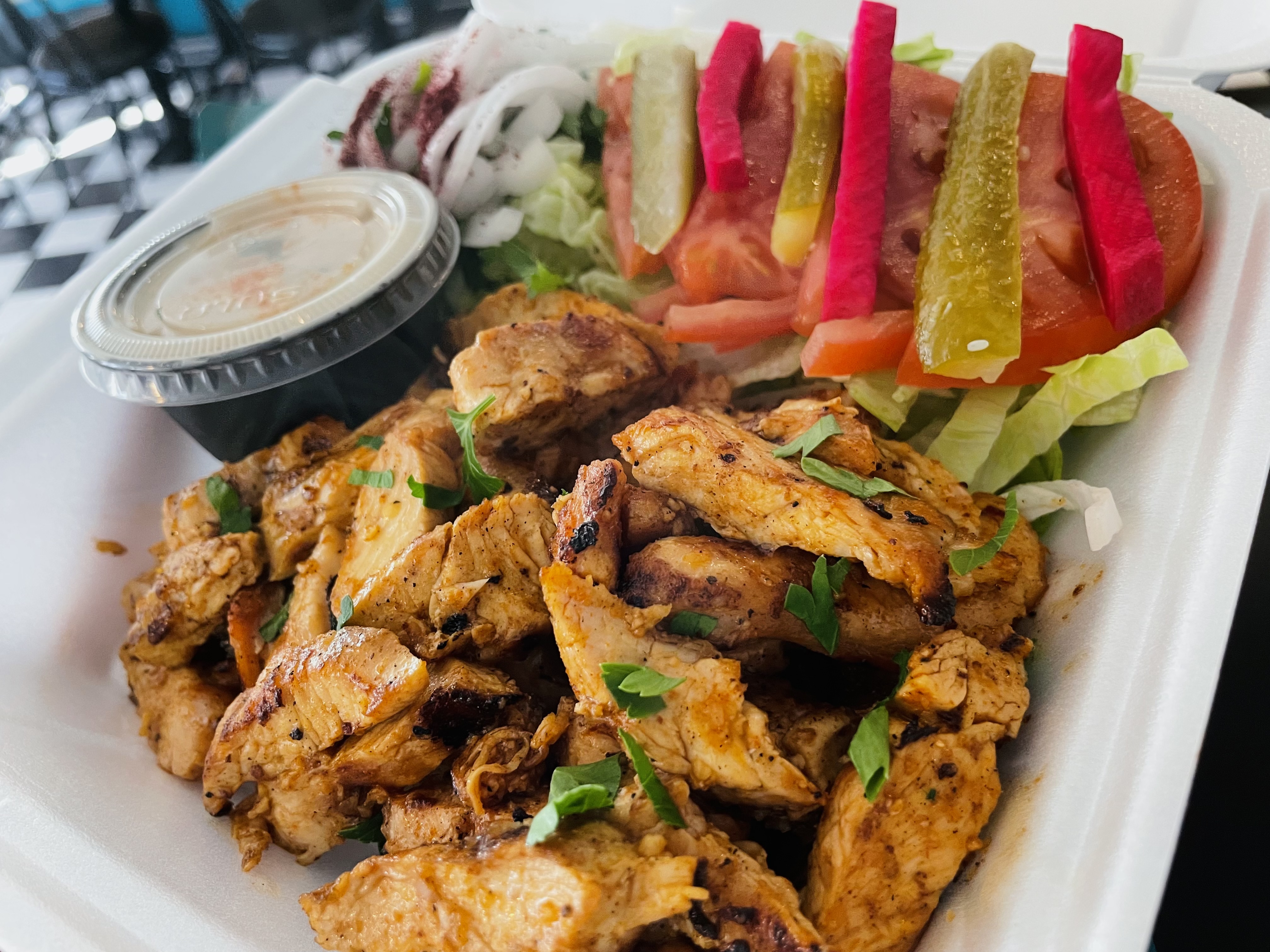 Order Chicken Shawarma Platter food online from Kabob-G Grill store, Pittsburgh on bringmethat.com