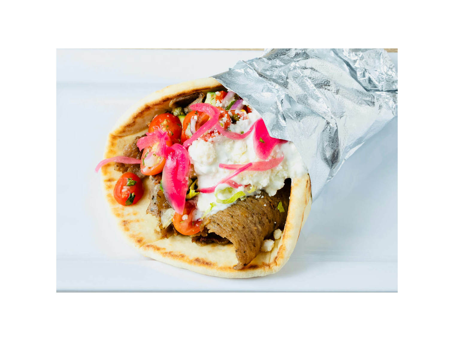 Order Beef/Lamb Gyro - D food online from The Counter At Old Ballard Catering Co. store, Seattle on bringmethat.com