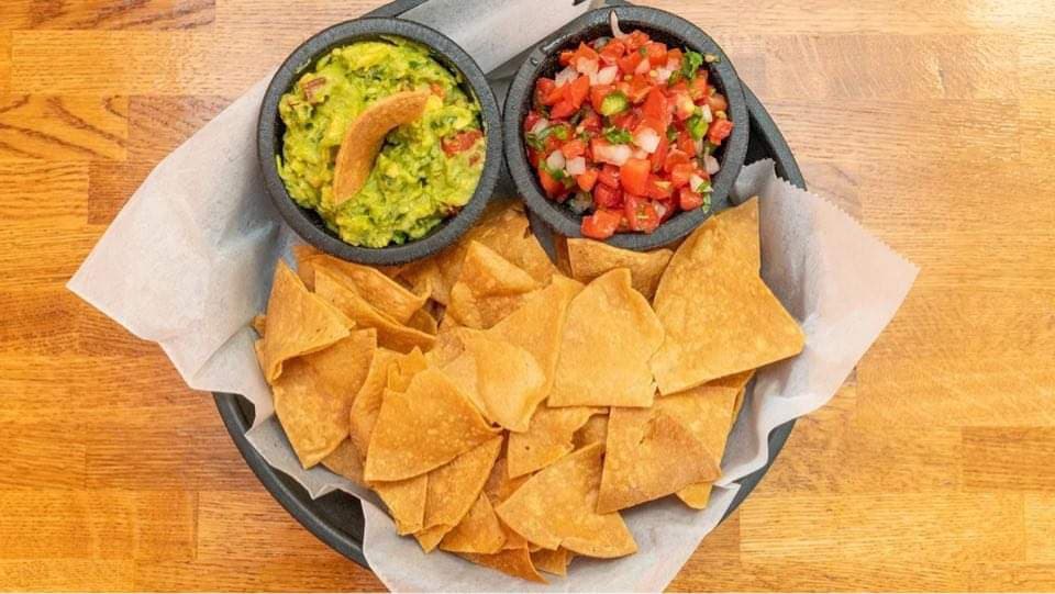 Order CHIPS SALSA AND GUACAMOLE food online from Fridas Mexican Taqueria store, Telford on bringmethat.com