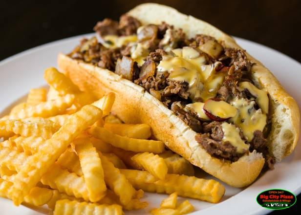 Order Philly Cheesesteak Sandwich food online from Big City Pizza, Sandwich's and Wings store, Las Vegas on bringmethat.com