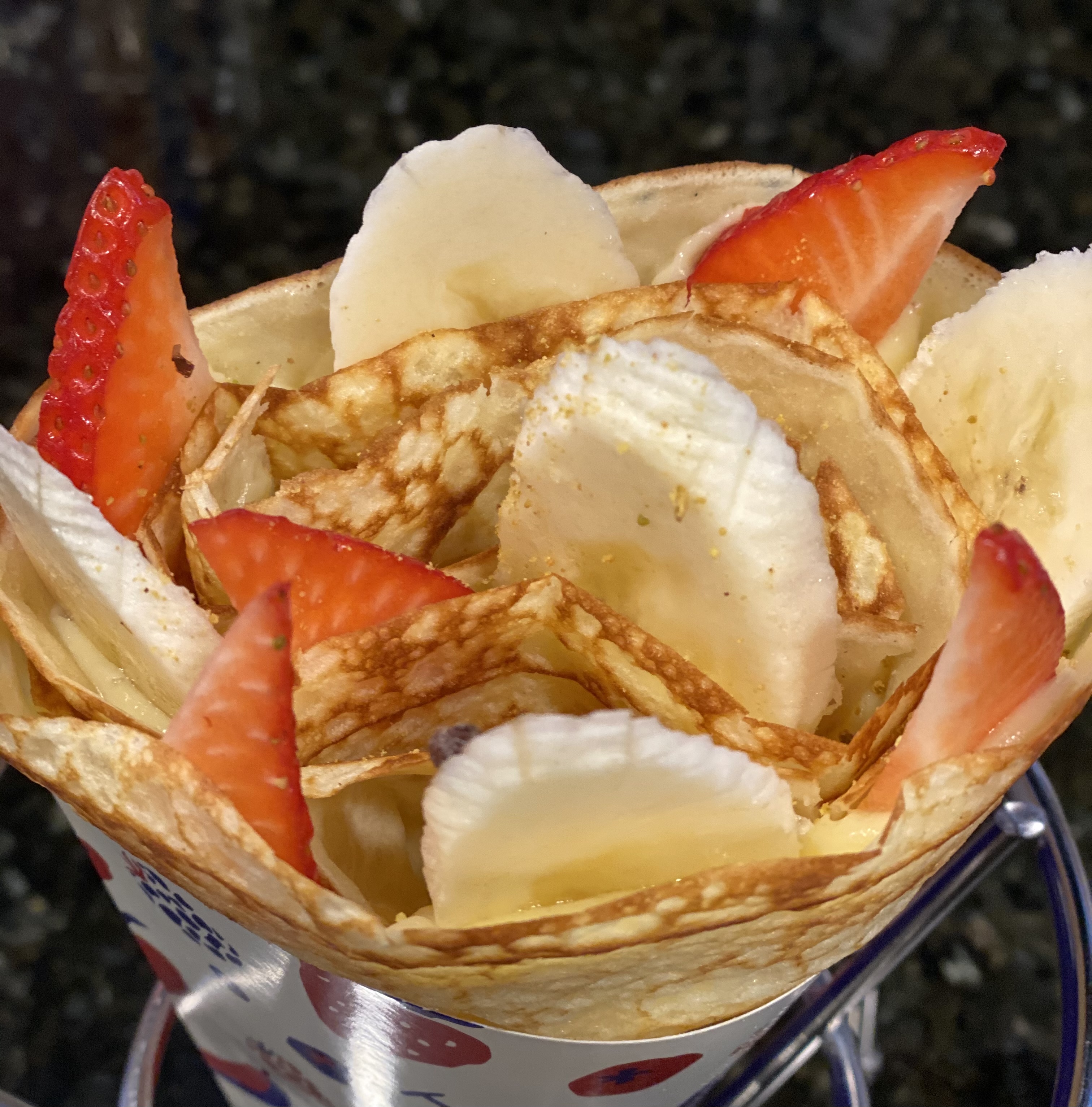 Order 3. Strawberry Banana Crepe food online from T Swirl Crepe store, Indianapolis on bringmethat.com