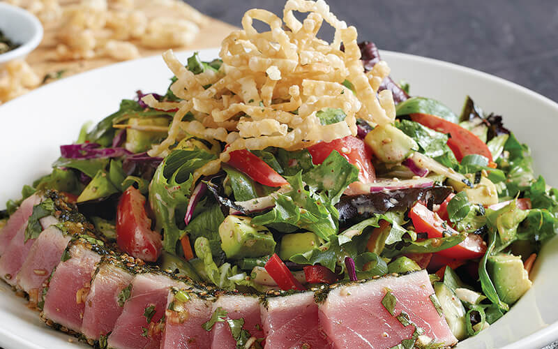 Order Seared Ahi Salad food online from BJs Restaurant & Brewhouse store, Greenwood on bringmethat.com