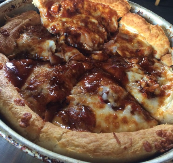 Order Pit-Smoked BBQ Deep Dish Pizza food online from Windy City Pizza store, San Mateo on bringmethat.com