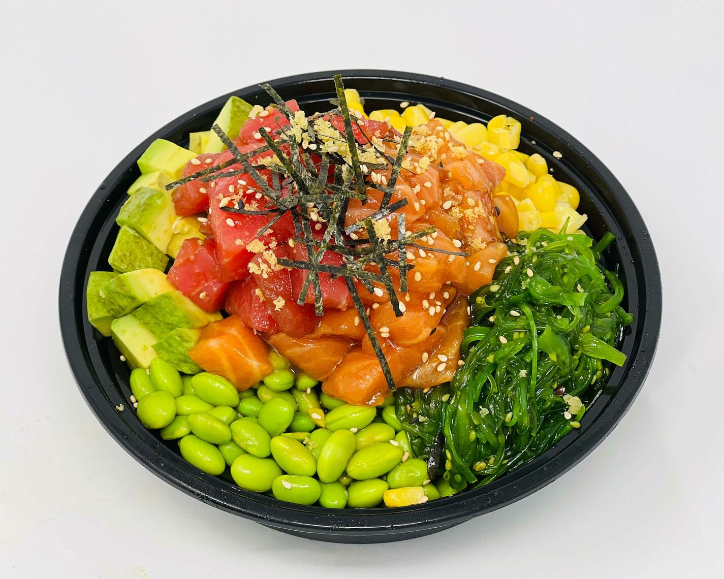 Order Tuna,Salmon,Shrimp Poke Bowl food online from Mad Fish Sushi & Hibachi Grill store, Summerville on bringmethat.com