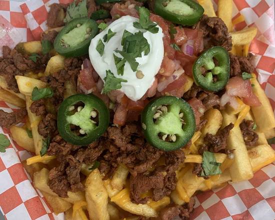 Order Carne Asada Fries food online from Shelby's Food For The Soul store, Killeen on bringmethat.com