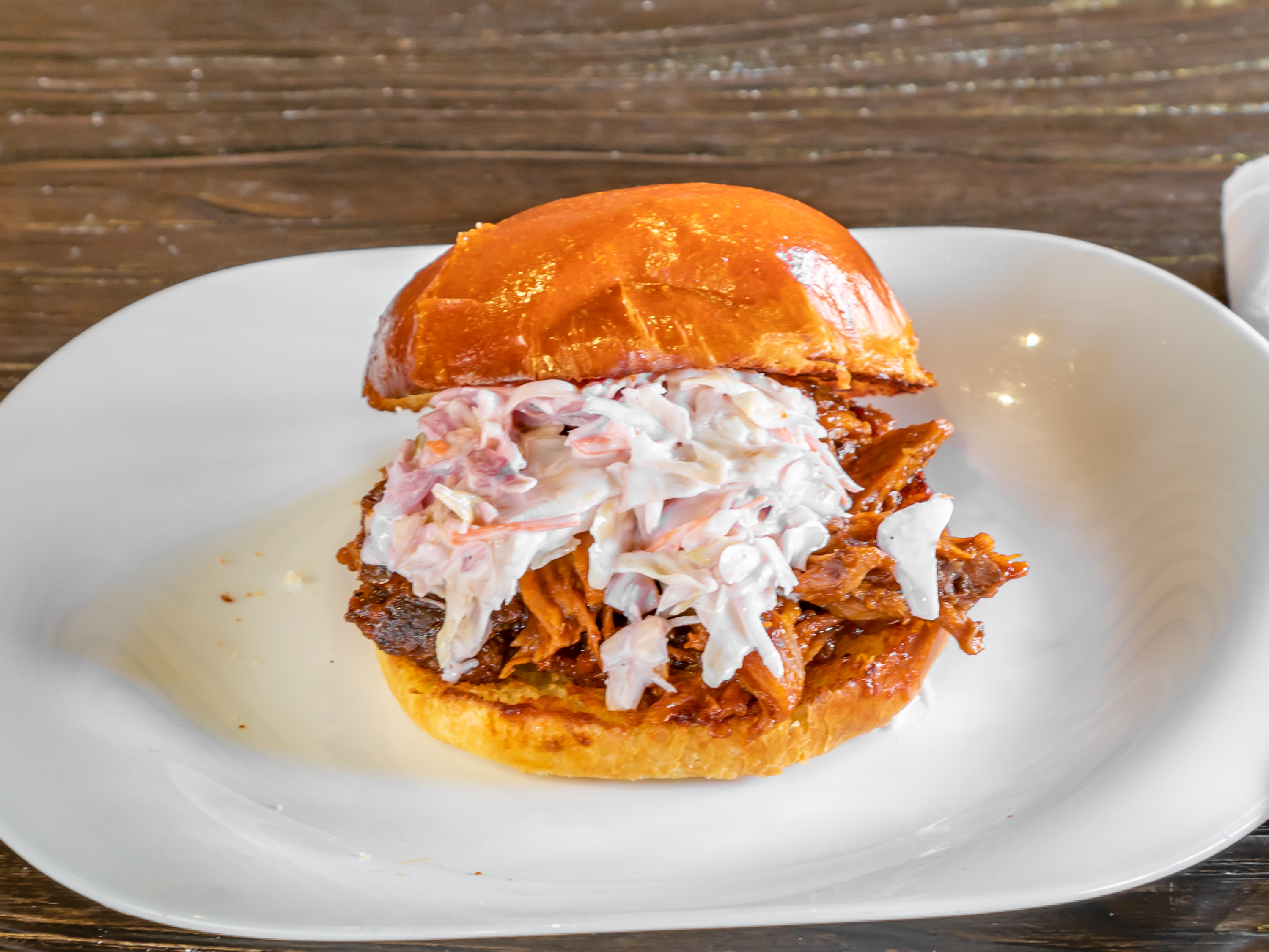 Order Barbecue Pull Pork Sandwich food online from Blvd Bistro Of Harlem store, New York on bringmethat.com