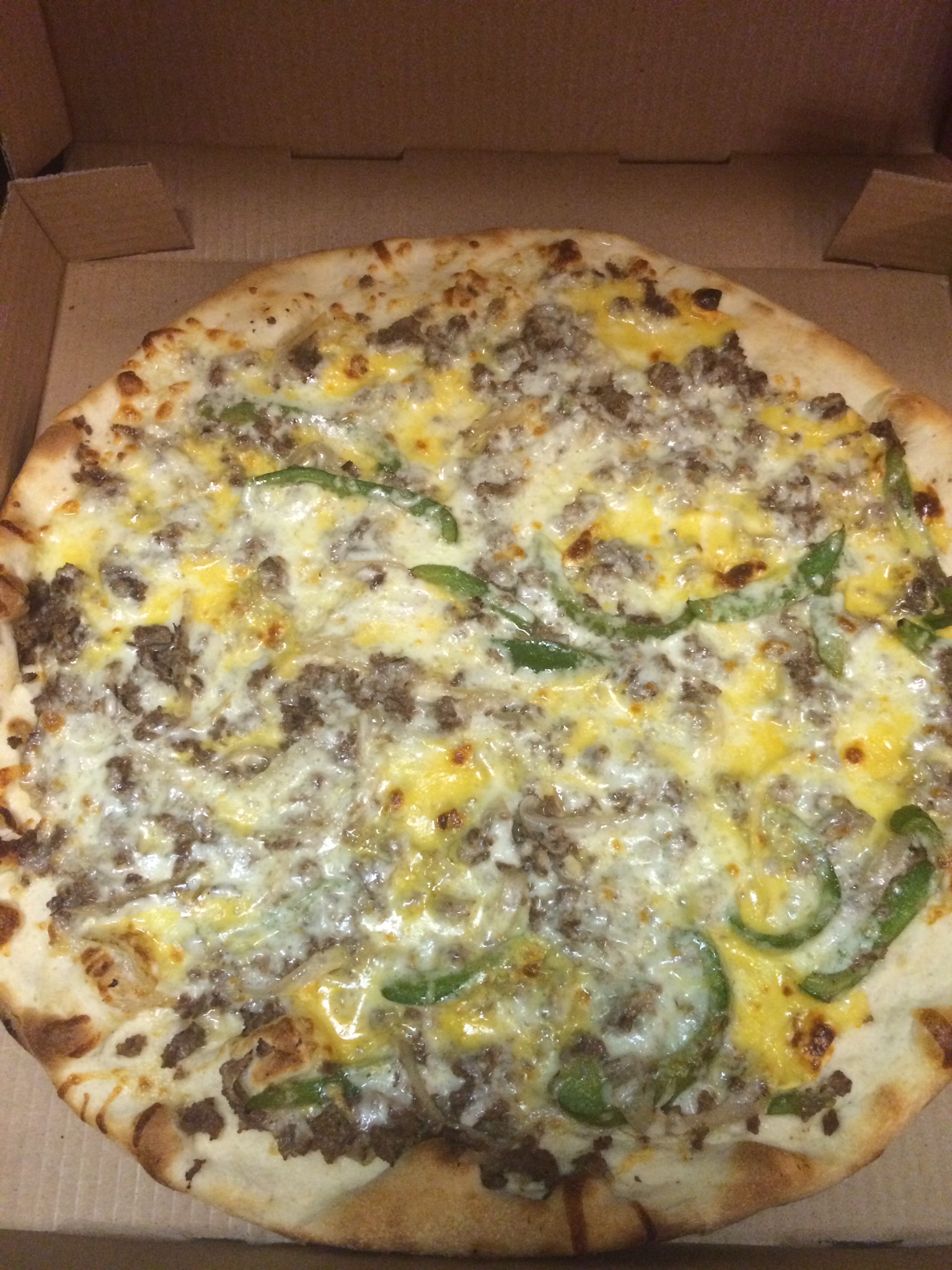 Order Philly Cheesesteak Pizza food online from Pizza Grill store, Hastings on Hudson on bringmethat.com