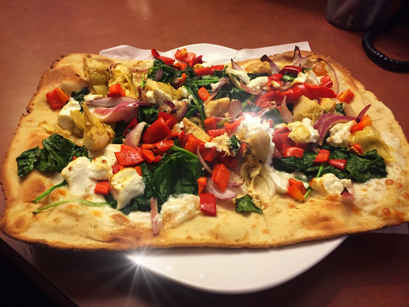 Order Gluten Free Spinach Flatbread food online from Healthy Garden & Gourmet Pizza store, Collingswood on bringmethat.com