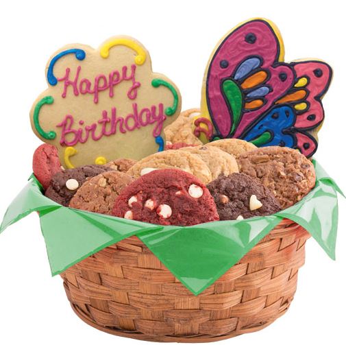 Order W249. Butterfly and Daisy Birthday Basket food online from Cookies By Design store, Glenview on bringmethat.com