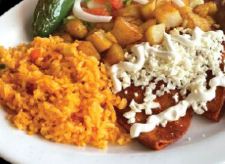 Order Enchiladas Potosinas con Cecina food online from Garay Mexican Grill store, Houston on bringmethat.com