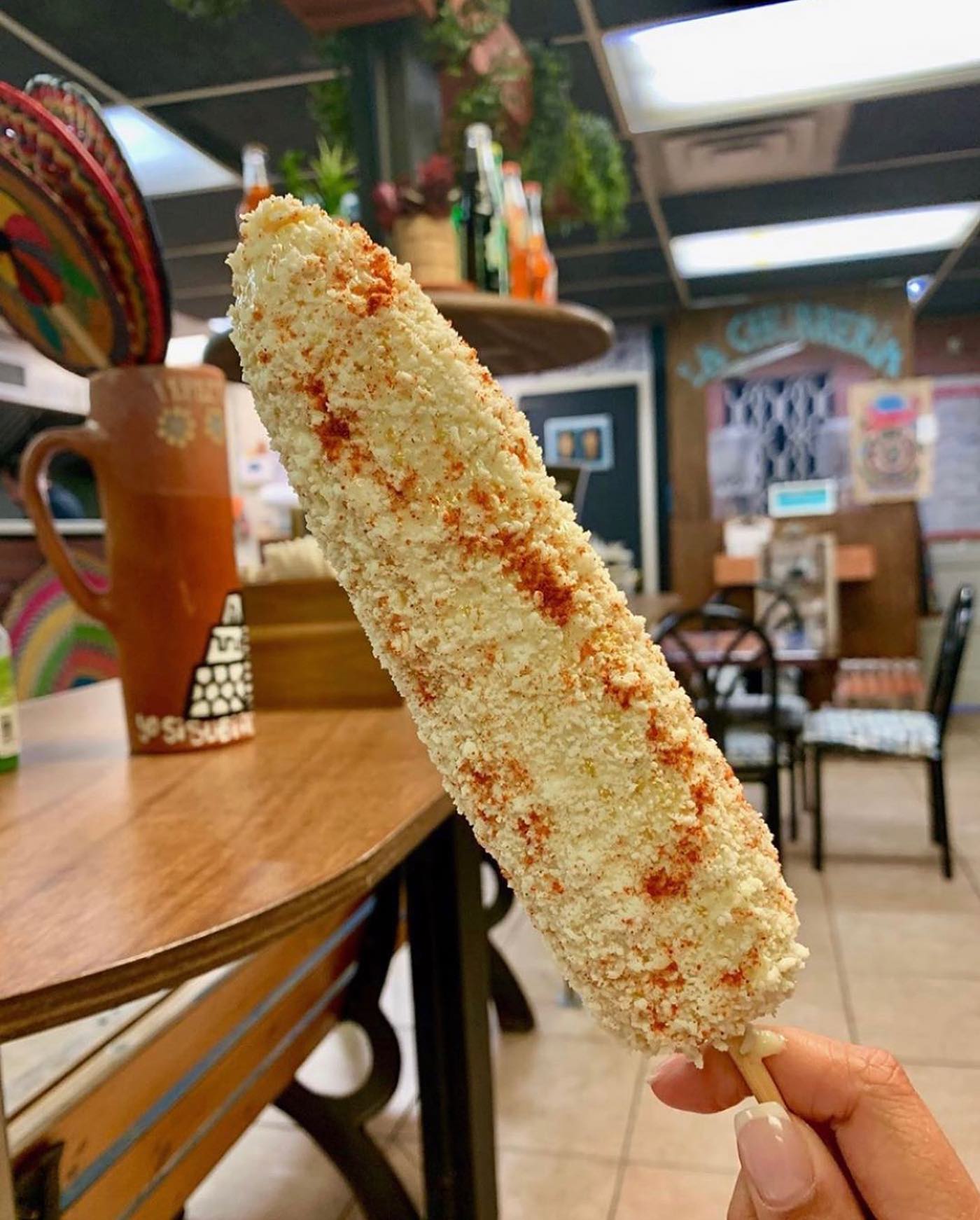 Order Elote food online from Folklore Artisanal Mexican Eatery store, Chatham Township on bringmethat.com