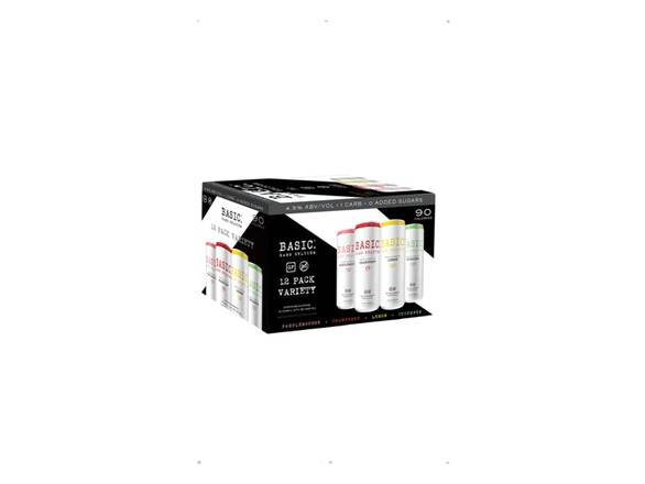 Order Basic Seltzer Variety Pack - 12x 12oz Cans food online from Booze & Brews Liquor store, Burbank on bringmethat.com