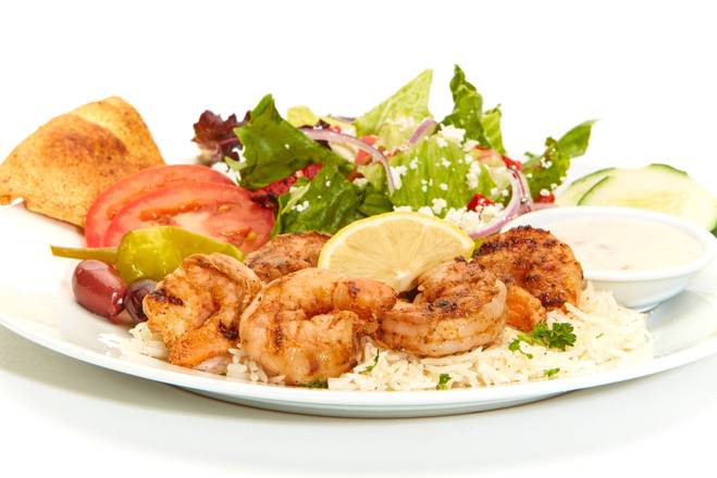 Order Grilled Shrimp Feast food online from Taziki Mediterranean Café store, Tulsa on bringmethat.com