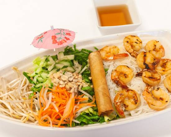 Order SHRIMP VERMICELLI with Eggroll / Bun Tom Nuong cha gio food online from Pho Ann store, Nashville on bringmethat.com