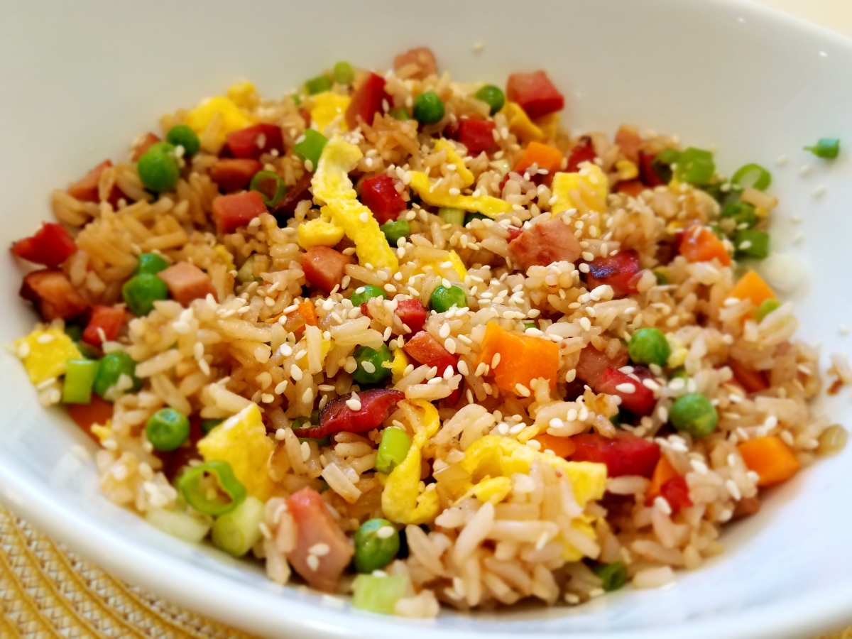 Order R3. BBQ Pork Fried Rice food online from China First store, Seattle on bringmethat.com