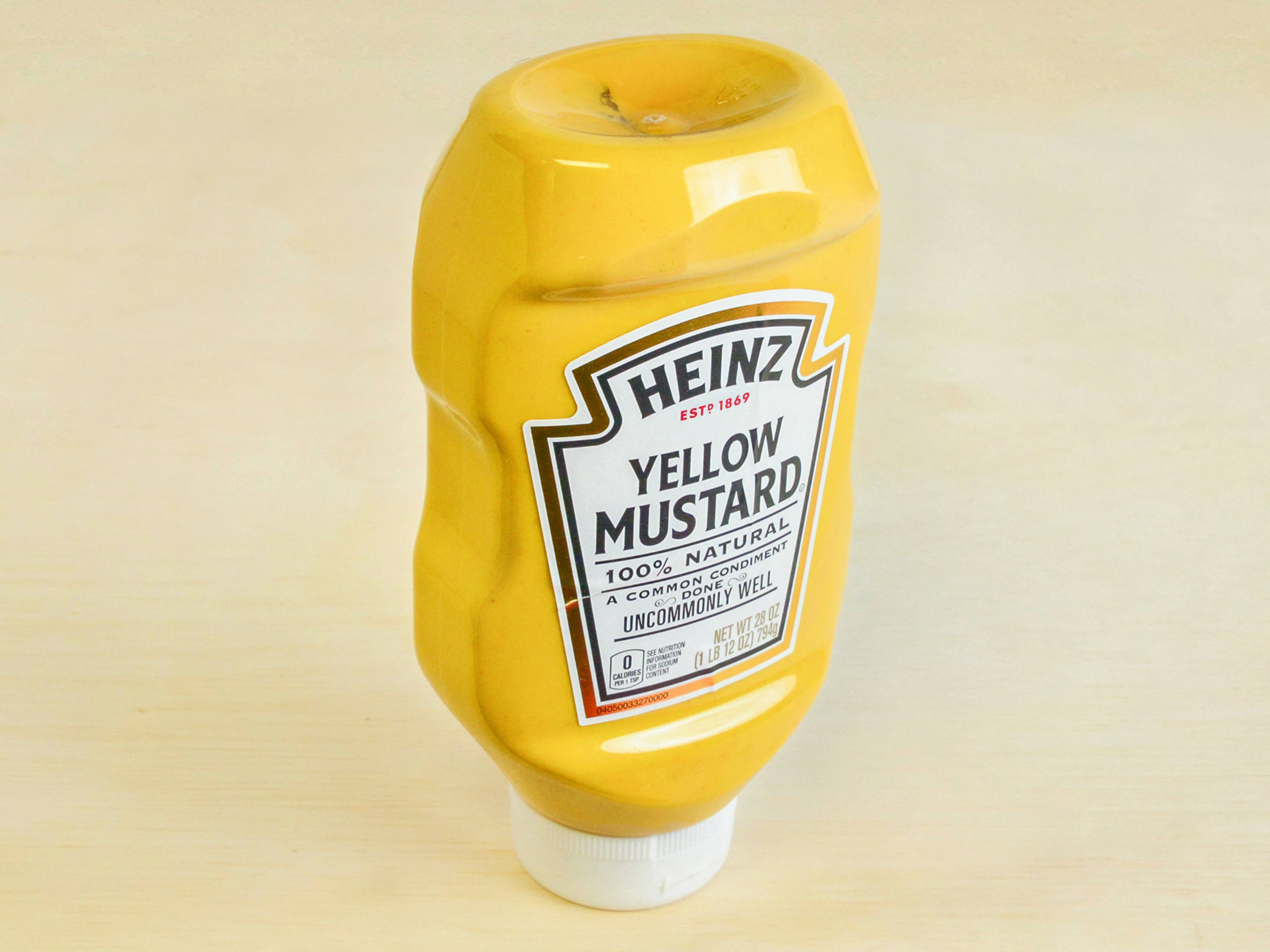 Order 28 oz. Squeeze Bottle Heinz Yellow Mustard  food online from Beer Bait And Moor store, Sandusky on bringmethat.com