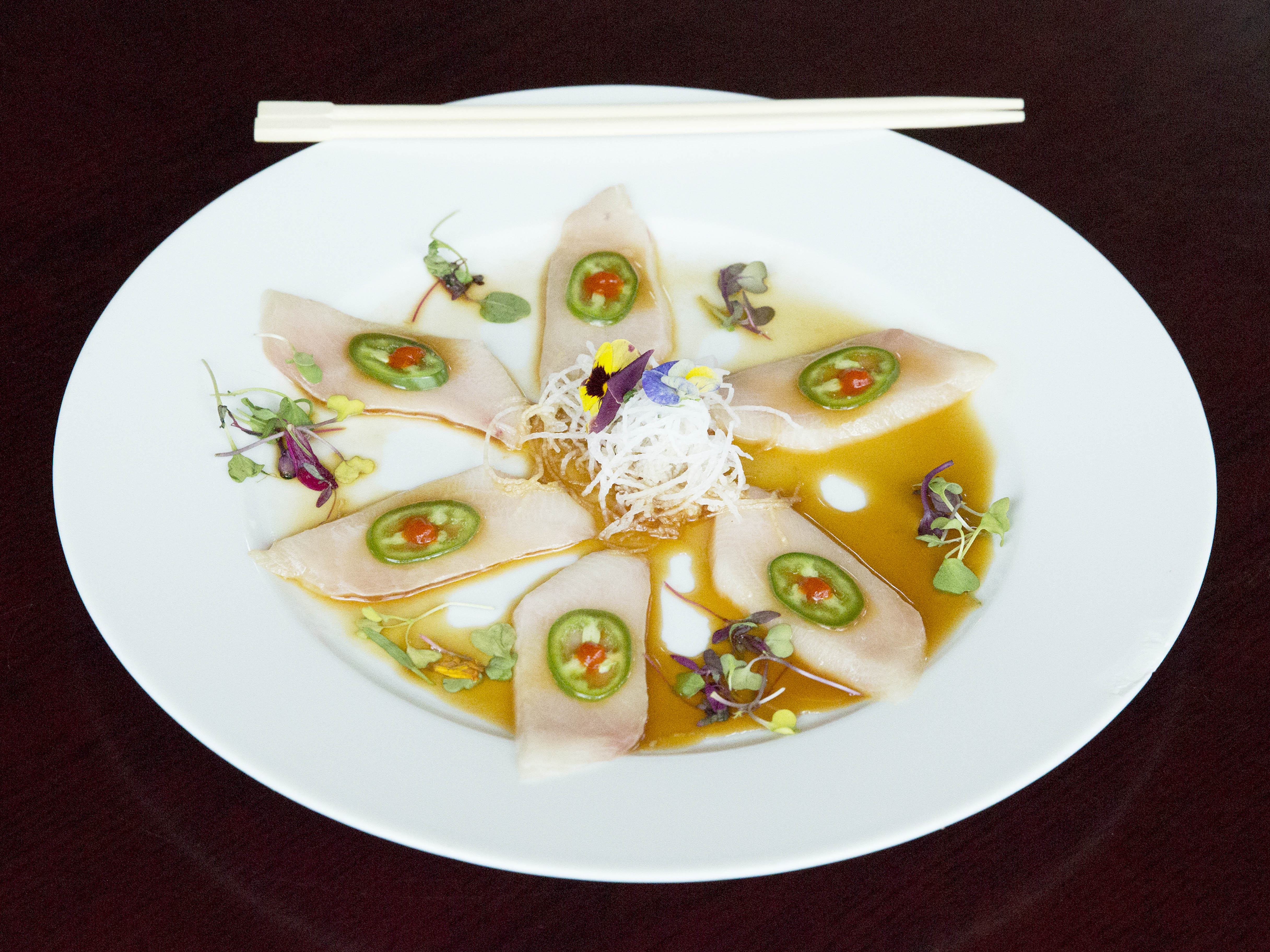 Order A22. Yellowtail with Jalapeno food online from Yutaka Japanese Bistro store, Parker on bringmethat.com