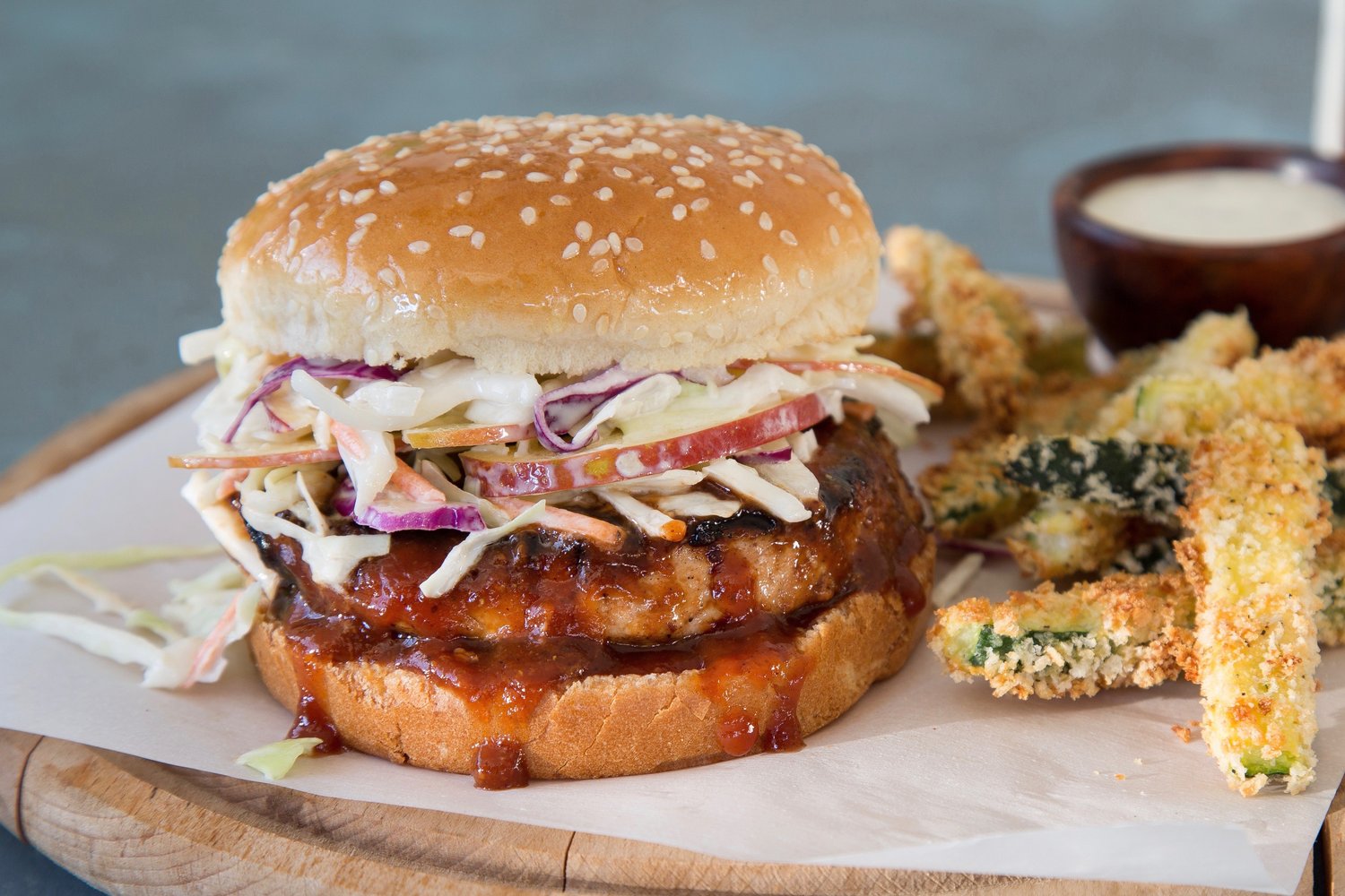 Order Crispy Pork Chop Burger food online from Sweet & Fresh store, Atlanta on bringmethat.com