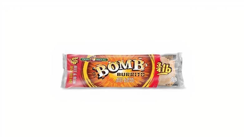Order THE BOMB Spicy Red Hot Beef & Bean Burrito food online from Mac On 4th store, Alton on bringmethat.com