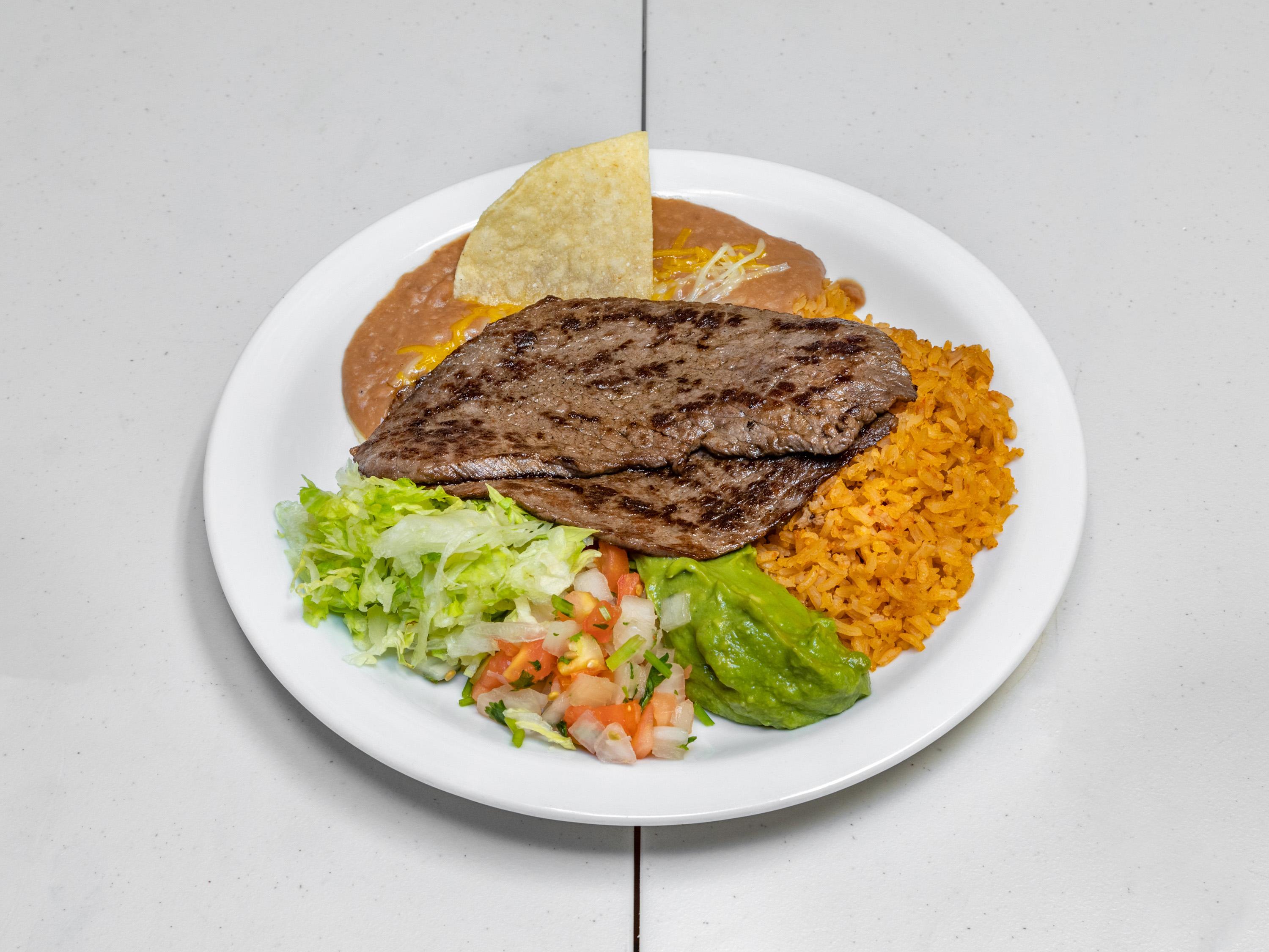Order 14. Steak Ranchero Combo Plate food online from Adalberto Mexican store, Scottsdale on bringmethat.com
