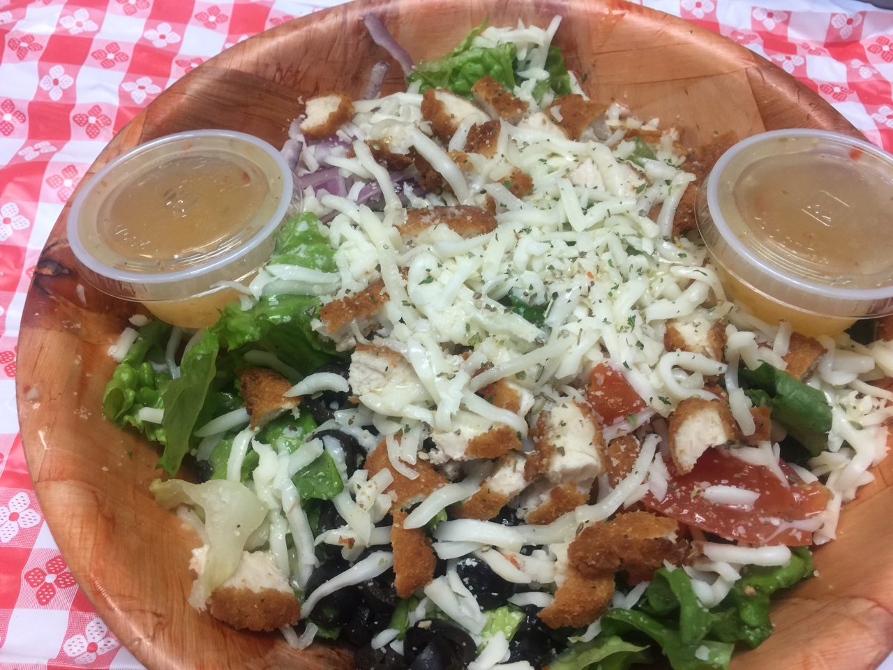 Order Crispy Chicken Salad food online from Adam's Pizza store, San Antonio on bringmethat.com