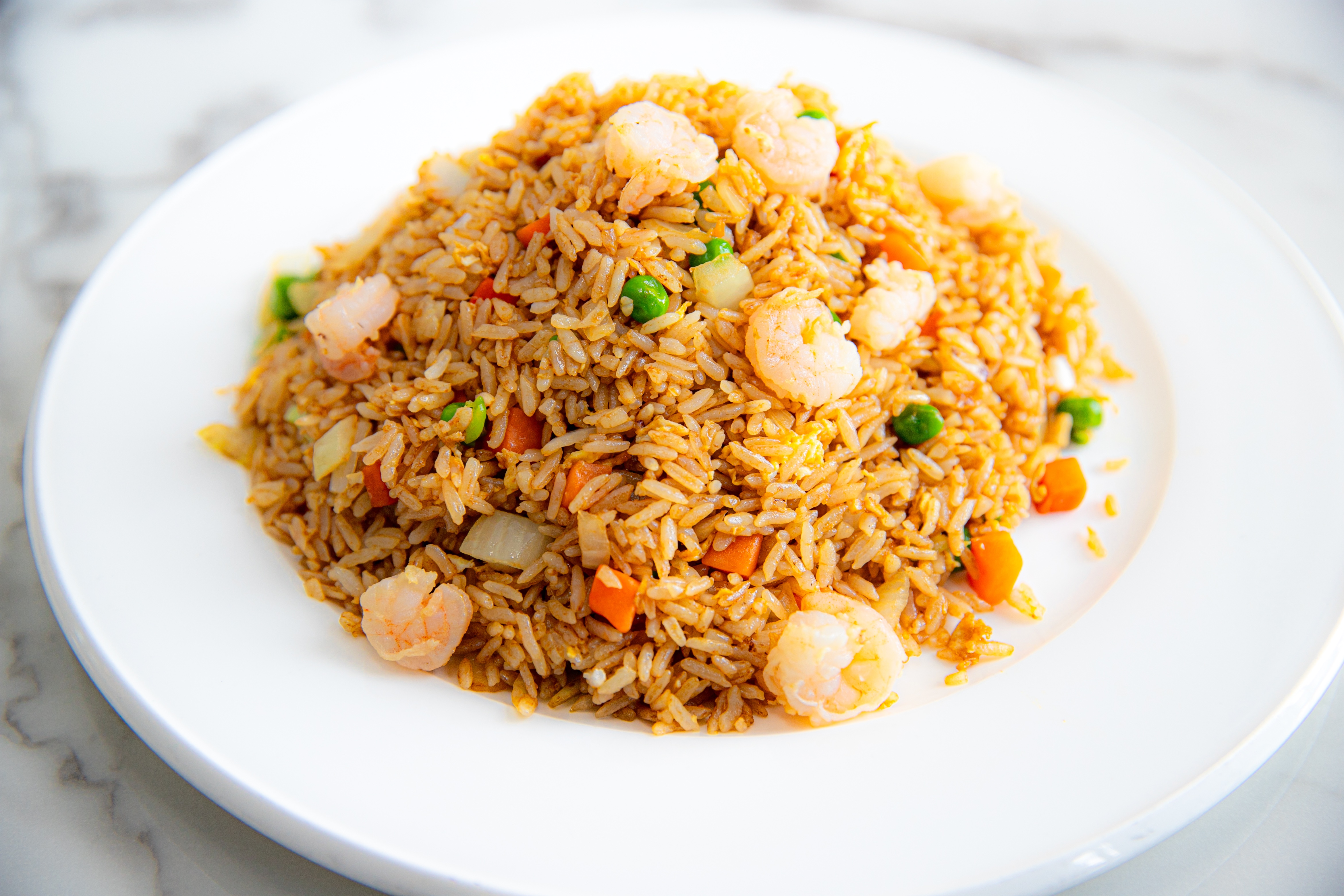 Order R2. Shrimp Fried Rice with Egg food online from Dun Huang store, Irvine on bringmethat.com
