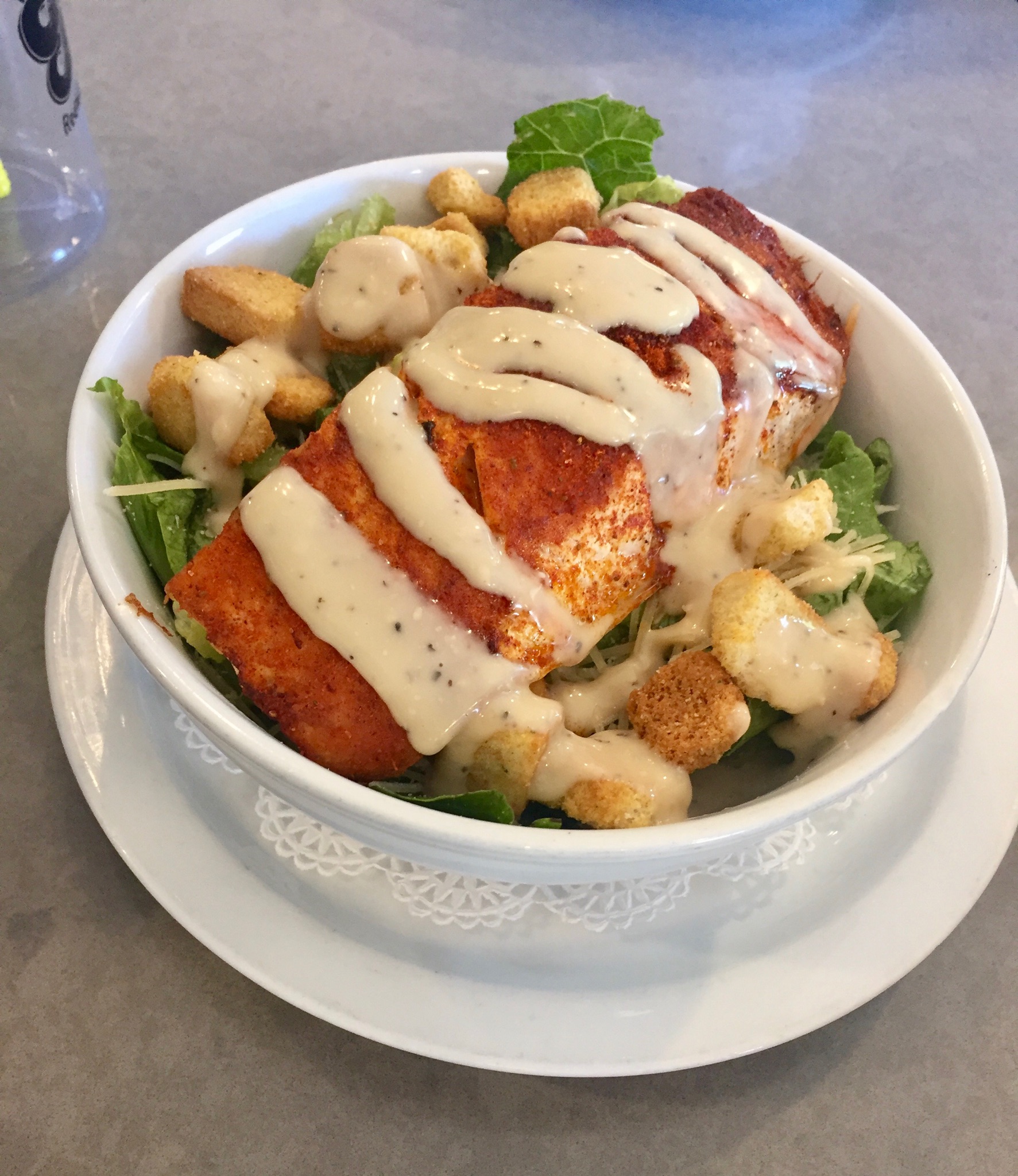 Order Grilled Salmon Salad food online from Ragin Cajun Cafe store, Redondo Beach on bringmethat.com