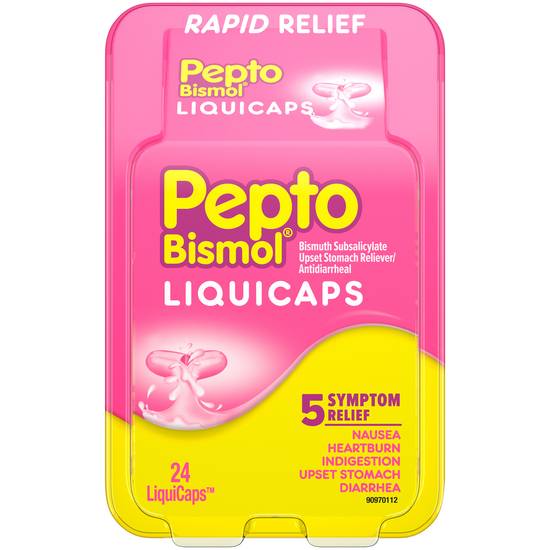 Order Pepto Bismol LiquiCaps 5 Symptom Relief (24 ct) food online from Rite Aid store, CONCORD on bringmethat.com