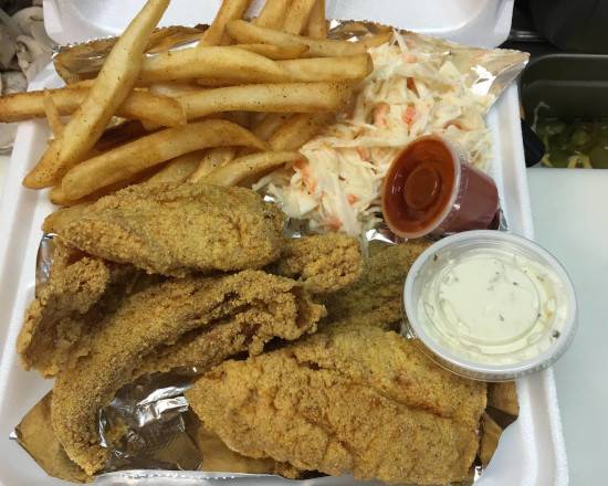 Order Perch Dinner (4 pcs) food online from Dale's Deli store, Euclid on bringmethat.com