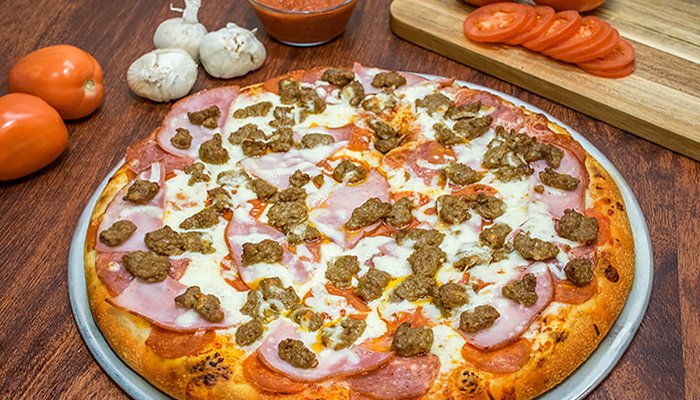 Order 6. Duke Pizza food online from Premier Pizza - Santa Clara store, Santa Clara on bringmethat.com