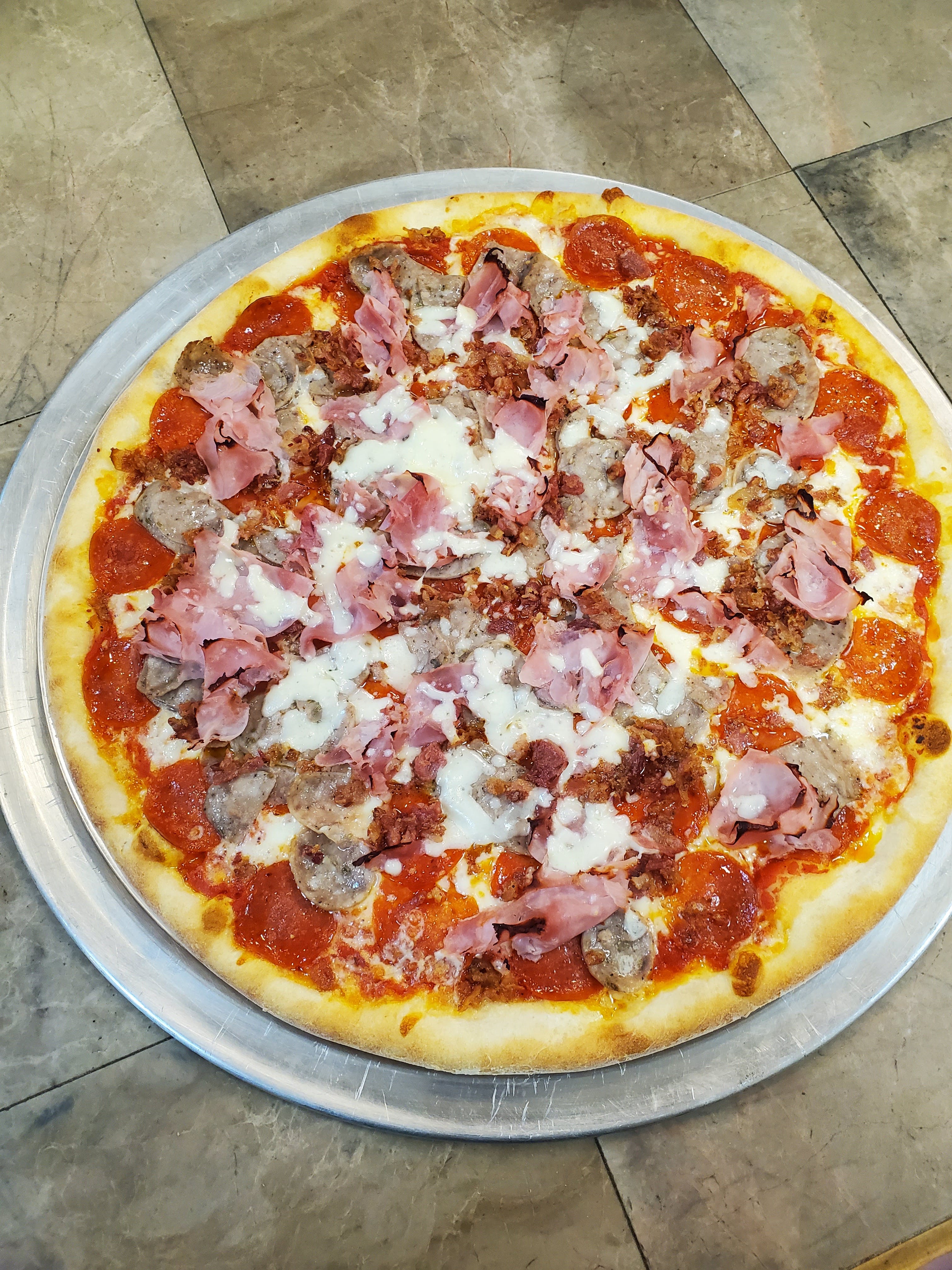 Order Meat Lovers Pizza - Small 12" food online from Alfredo Pizza store, Carlisle on bringmethat.com