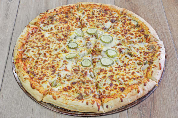 Order Bacon Cheeseburger Pizza food online from The Depot Express store, Montezuma on bringmethat.com
