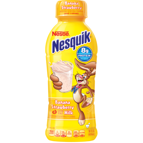 Order Nesquik Banana Strawberry Milk 14oz food online from 7-Eleven store, Hutto on bringmethat.com