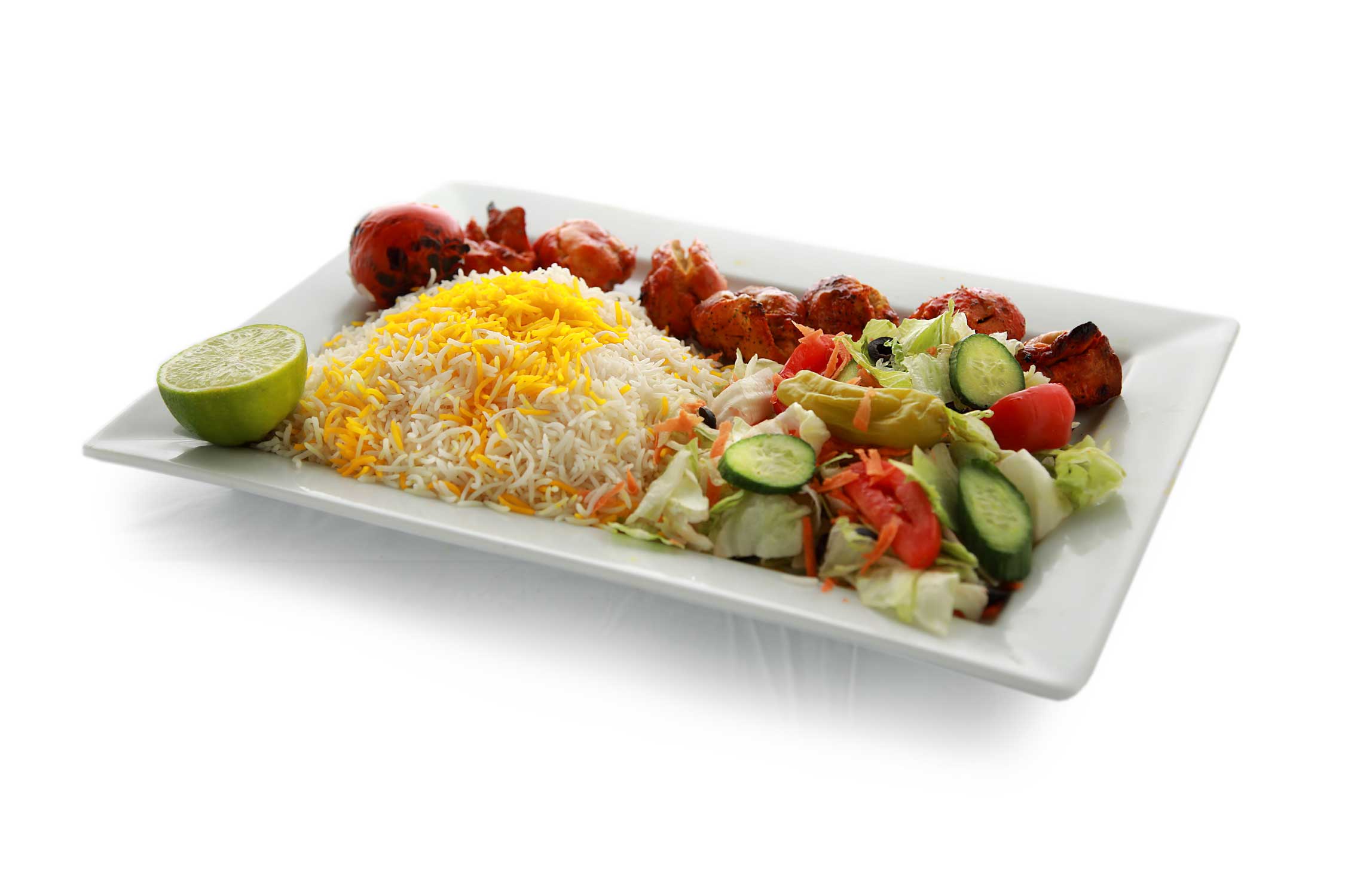Order Chicken Boneless Kabob (Dark Meat) food online from M Cafe & Grill store, Lake Forest on bringmethat.com