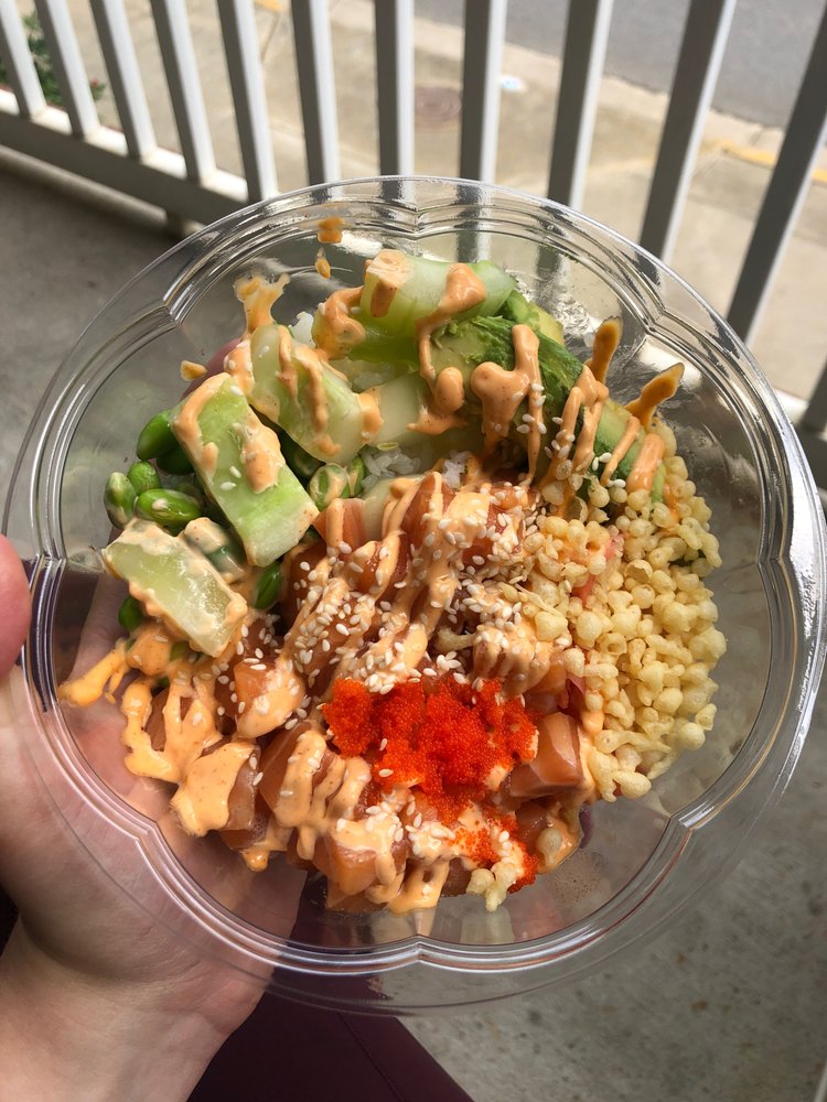 Order Poke Bowl with 3 Proteins food online from Bubble Cafe store, Athens on bringmethat.com